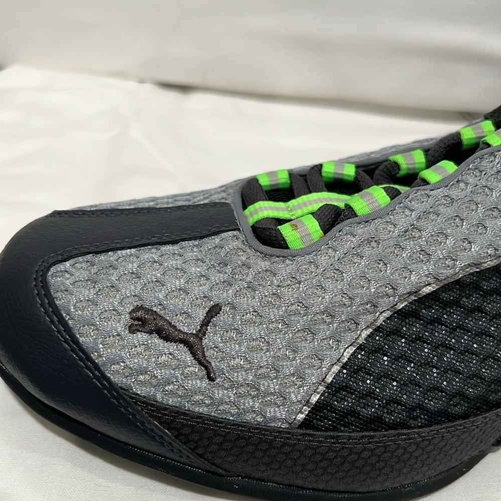 Puma Charcoal and Lime Athletic Shoes